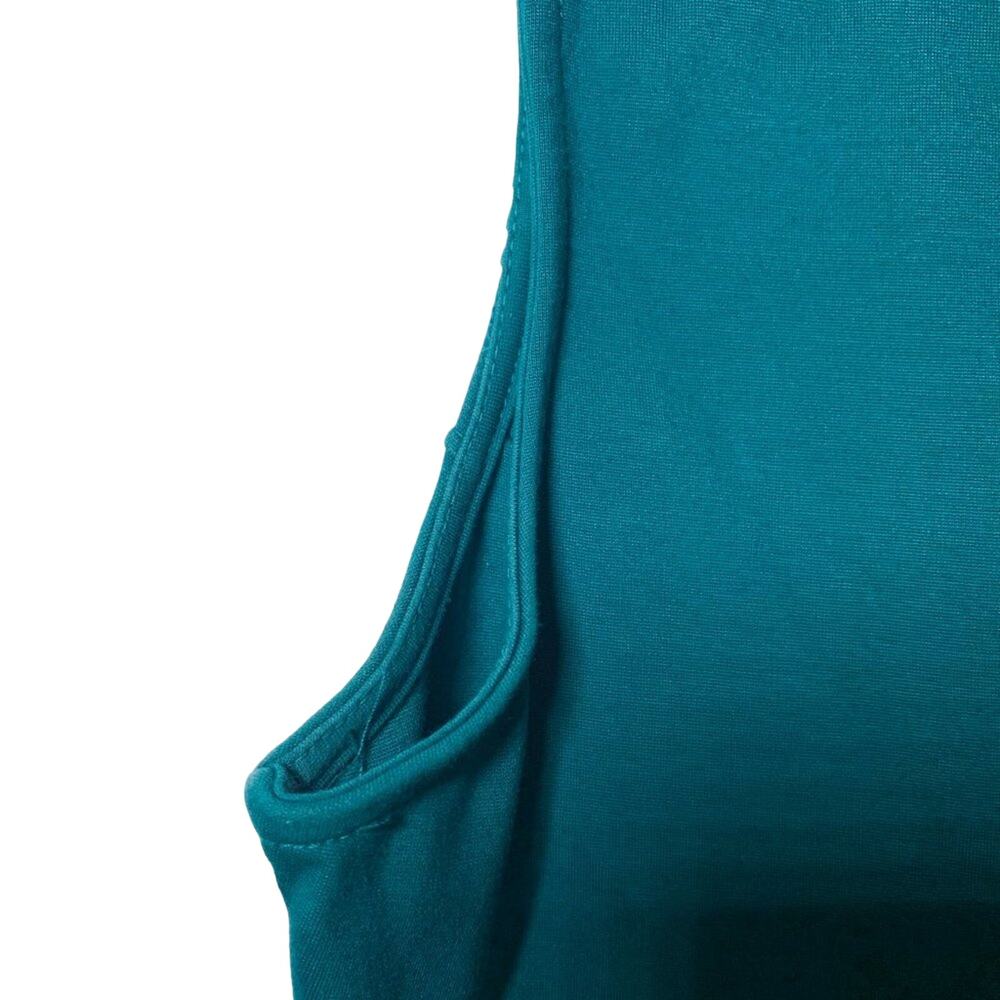 Parker Lacey Pin Tuck Fit and Flare Sleeveless Dress Alpine Teal Green Small - Picture 14 of 14